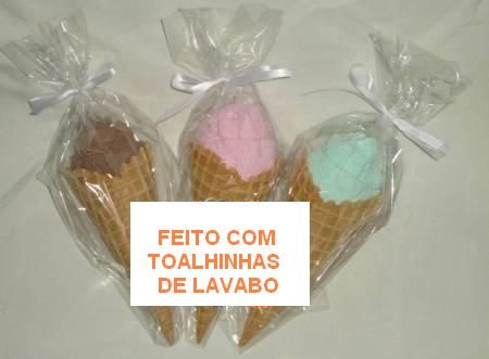 Lembrancinha sorvete com marshmallows